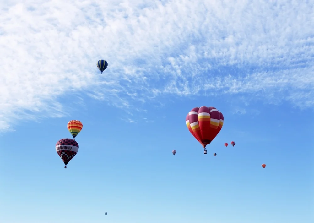 Colorful Hot Air Balloons Blue